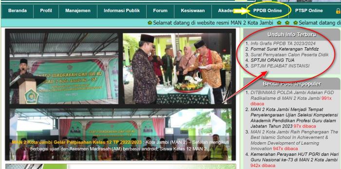Informasi Penerimaan Peserta Didik Baru (PPDB) MAN 2 Kota Jambi TA 2023/2024 Informasi Penerimaan Peserta Didik Baru (PPDB) MAN 2 Kota Jambi TA 2023/2024