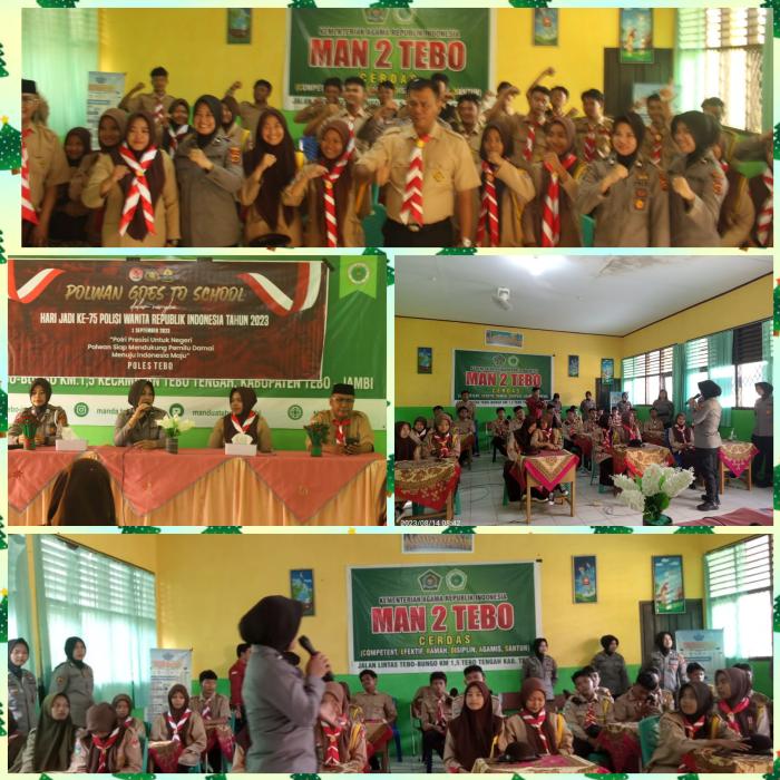 Kanit binpolmas Sat Binmas POLWAN Polres Tebo Sosialisasi bullying dan kenakalan remaja di MAN 2 Tebo Kanit binpolmas Sat Binmas POLWAN Polres Tebo Sosialisasi bullying dan kenakalan remaja di MAN 2 Tebo
