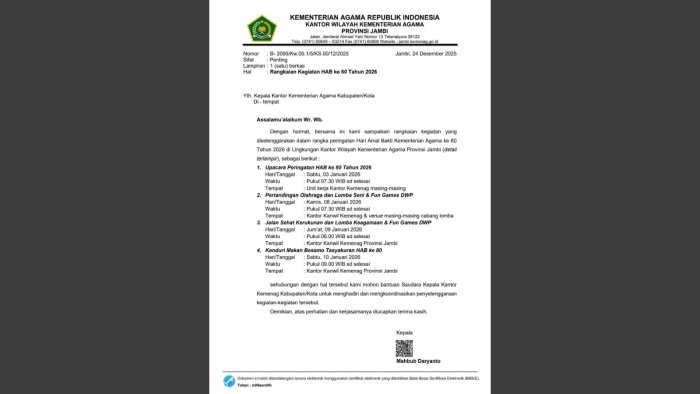 Kepala MIN 4 Tebo Siap Ikuti Rangkaian Kegiatan HAB ke-80 di Kanwil Kemenag Jambi