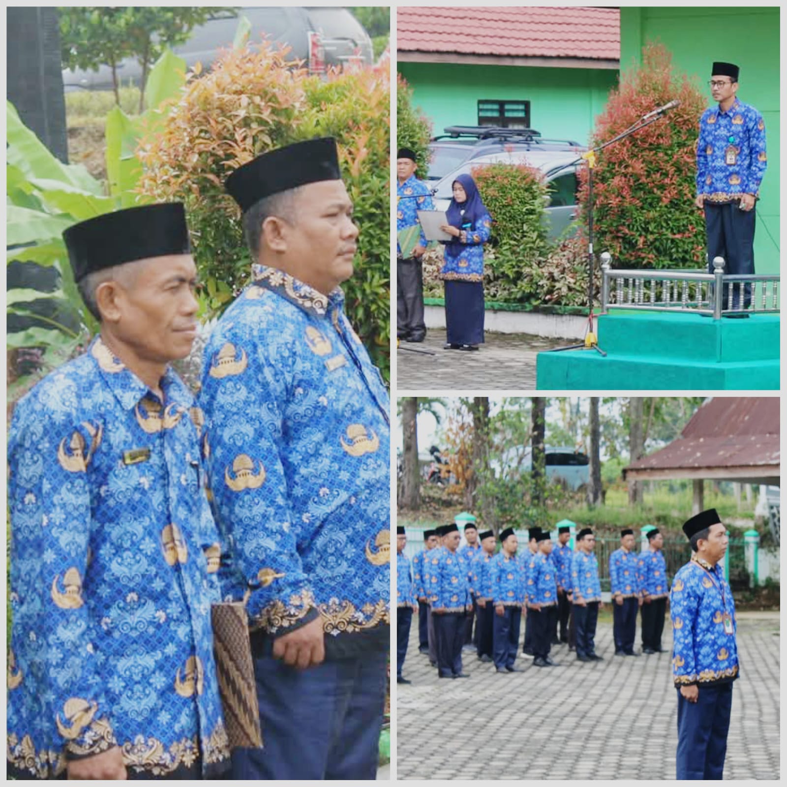 Kepala MIN 4 Tebo Bacakan Teks UUD 1945 pada Apel Kesadaran Nasional di Kantor Kemenag Tebo