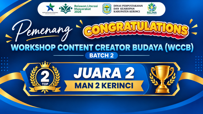Siswa MAN 2 Kerinci Raih Juara 2 di Workshop Content Creator Budaya (WCCB) Batch 2 RELIMA 2026
