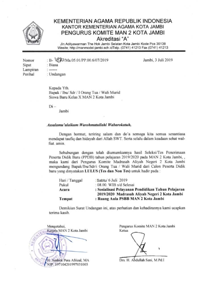Informasi Penting Bagi Peserta Didik Baru yang Lulus Jalur Tes dan Non Tes Informasi Penting Bagi Peserta Didik Baru yang Lulus Jalur Tes dan Non Tes