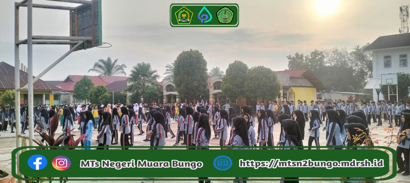 kegiatan senam pagi siswa siswi MTsN 2 Bungo