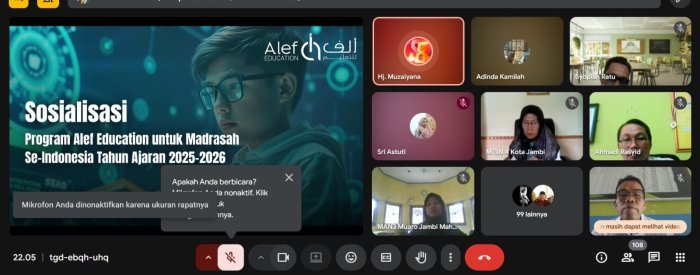 Delapan Guru MTsN 5 Tebo Ikuti Sosialisasi Pelatihan Guru Program Alef Education Delapan Guru MTsN 5 Tebo Ikuti Sosialisasi Pelatihan Guru Program Alef Education