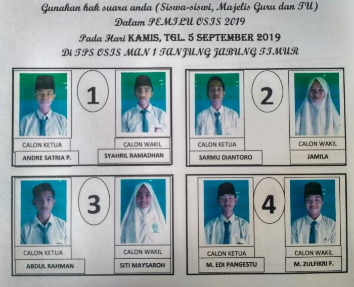 PASLON KETUA DAN WAKIL OSIM MAN 1 TANJABTIM