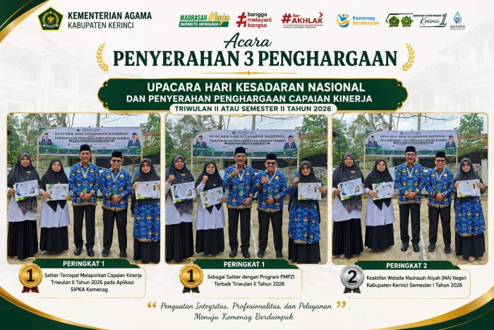 MAN 1 Kerinci Borong 3 Penghargaan, Bukti Komitmen Menuju Madrasah Unggul