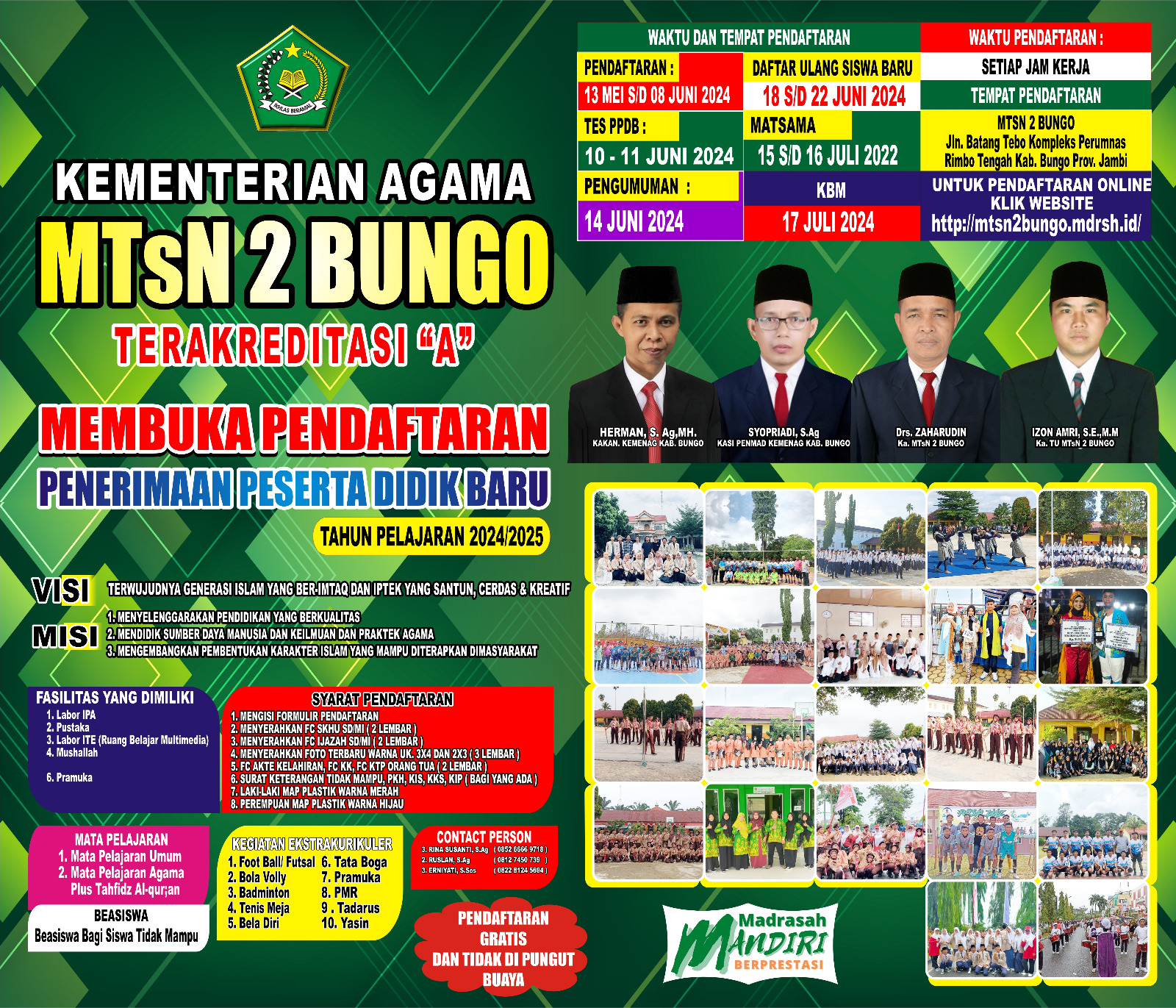 MTsN 2 Bungo Mengumumkan Jadwal Penerimaan Peserta Didik Baru Tahun Pelajaran 2024/2025 MTsN 2 Bungo Mengumumkan Jadwal Penerimaan Peserta Didik Baru Tahun Pelajaran 2024/2025