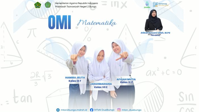 Tiga Siswi MTsN 2 Bungo persiapan untuk Ikuti Olimpiade Matematika