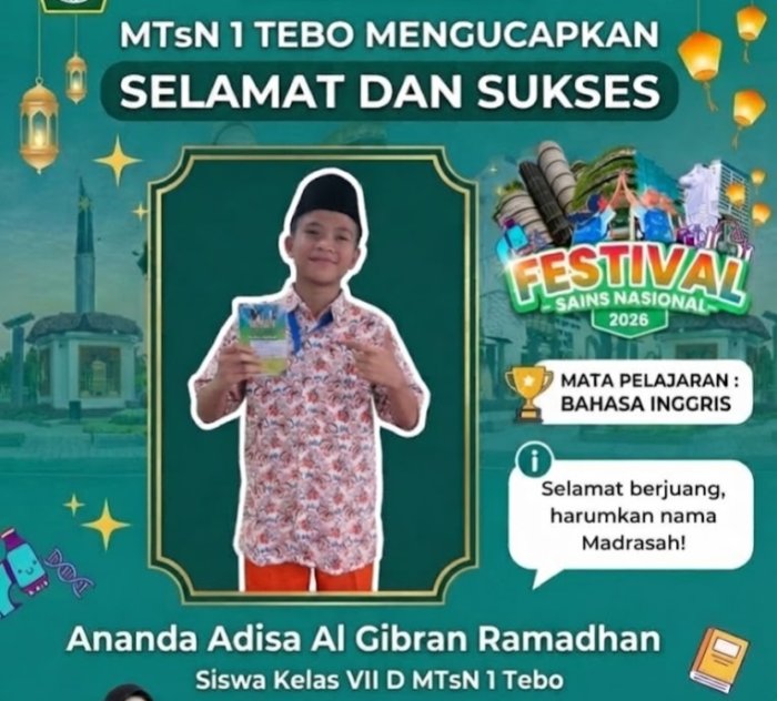 Siswa MTsN 1 Tebo Raih Prestasi di Festival Sains Nasional
