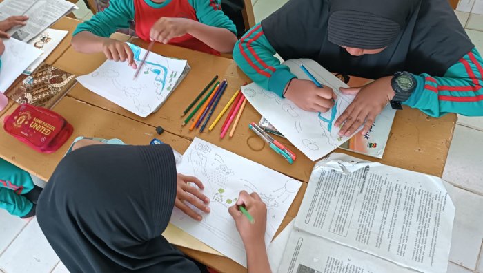 P5RA Mendesain Kelasi Literat, Siswa Kelas 5B Membuat Poster Siklus Air Untuk Dipajang P5RA Mendesain Kelasi Literat, Siswa Kelas 5B Membuat Poster Siklus Air Untuk Dipajang