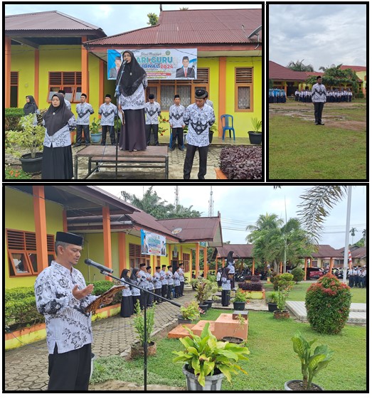 HUT PGRI, GURU MTs N 1 TEBO JADI PETUGAS UPACARA