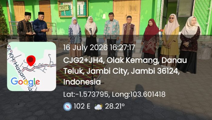 MTsNegeri 1 Kota Jambi Laksanakan Penentuan Arah Kiblat melalui Gerakan Nasional Indonesia Berkiblat 2026