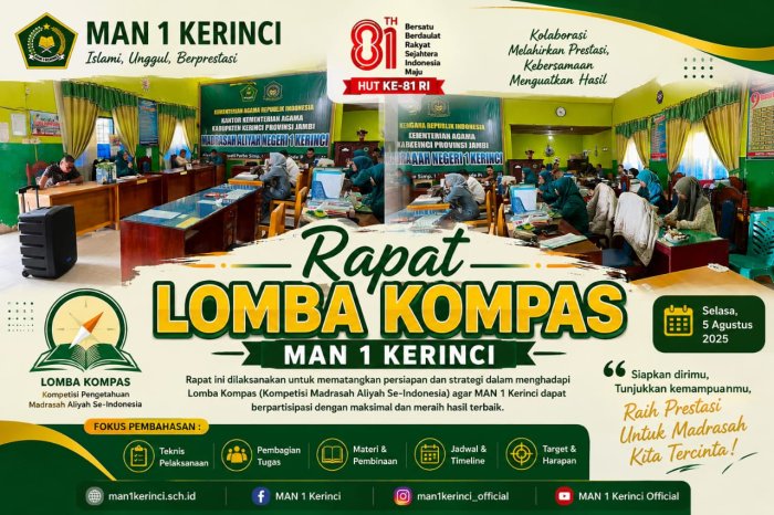 MAN 1 Kerinci Gelar Rapat Persiapan Lomba KOMPAS, Matangkan Strategi Raih Prestasi MAN 1 Kerinci Gelar Rapat Persiapan Lomba KOMPAS, Matangkan Strategi Raih Prestasi