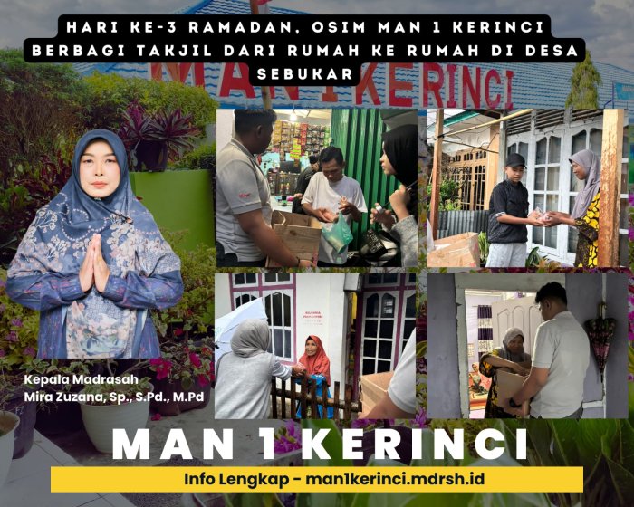 OSIM MAN 1 Kerinci Berbagi Takjil dari Rumah ke Rumah di Desa Sebukar