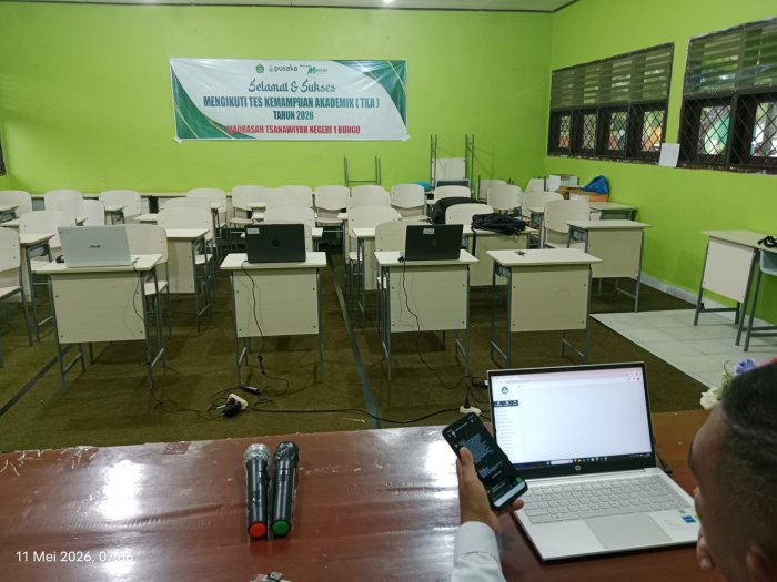 Jelang TKA Susulan Hari Ini, Teknisi dan Proktor MTsN 1 Bungo Pastikan Semua Sistem Siap