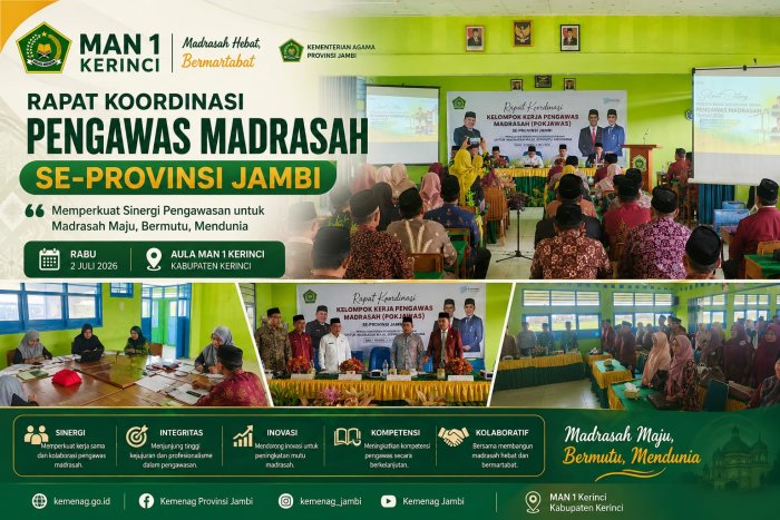 MAN 1 Kerinci Siap Jadi Tuan Rumah Rapat Koordinasi Pengawas Madrasah Se-Provinsi Jambi