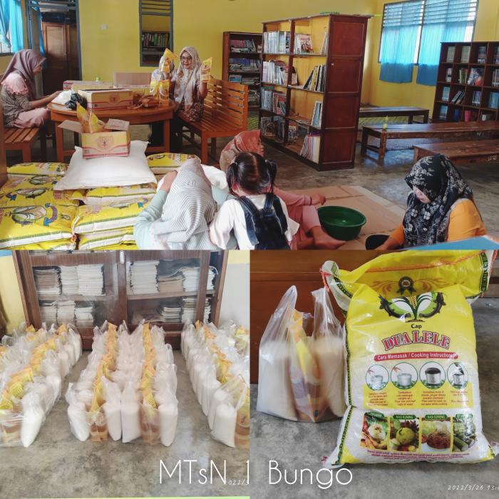 Salurkan Zakat Profesi, MTsN 1 Bungo Bagi-bagi Sembako