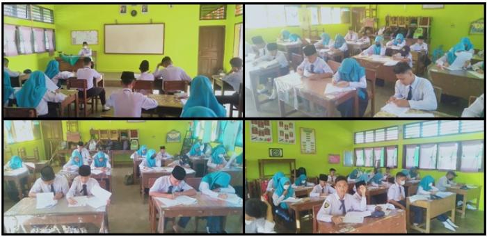 Hari Pertama Pelaksanaan Ujian Akhir Semester Genap MTs N 1 Tebo TA 2021/2022