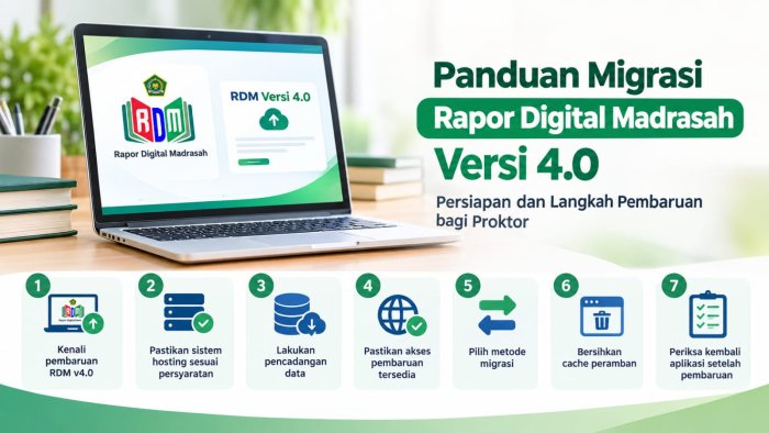 Panduan Migrasi Rapor Digital Madrasah Versi 4.0: Persiapan dan Langkah Pembaruan bagi Proktor