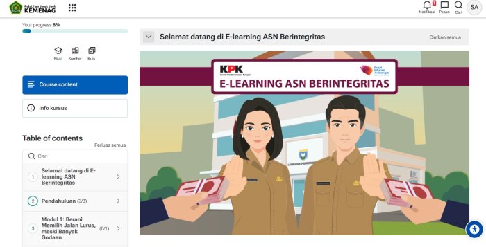 Humas MTsN 1 Bungo Tingkatkan Profesionalisme melalui PJJ Kemenag ASN Berintegritas