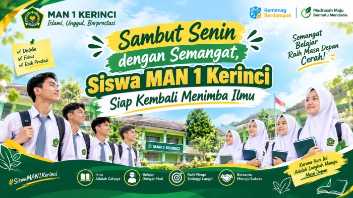 Sambut Senin dengan Semangat, Siswa MAN 1 Kerinci Siap Kembali Menimba Ilmu