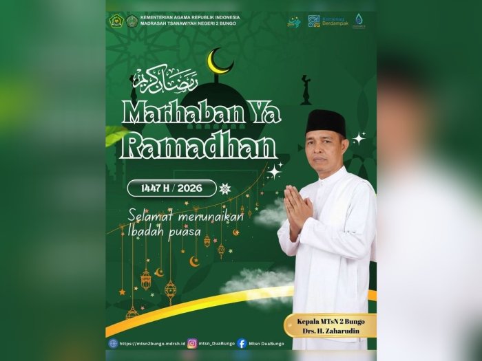 Sambut Ramadan 1447 H, Kepala MTsN 2 Bungo Sampaikan Ucapan Selamat Menunaikan Ibadah Puasa