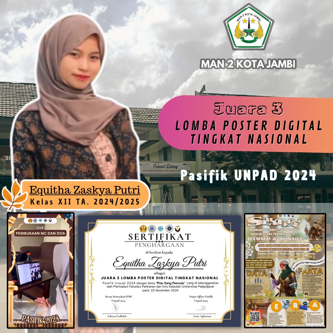 Siswa MAN 2 Kota Jambi Raih Juara 3 Lomba Poster Digital Tingkat Nasional di Universitas Padjadjaran