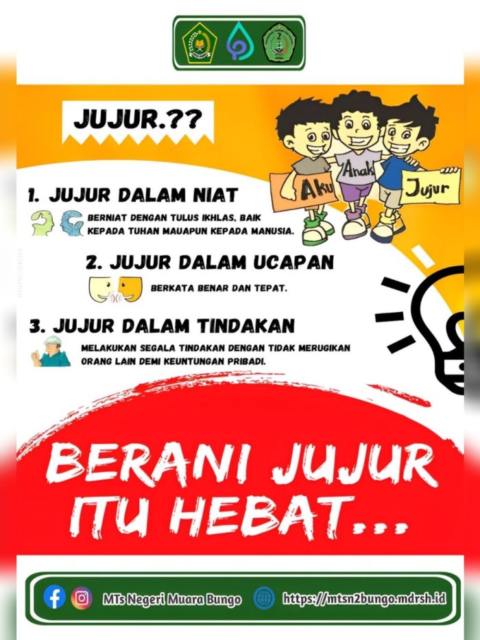 MTsN 2 Bungo Tanamkan Nilai Kejujuran Melalui Poster Edukatif MTsN 2 Bungo Tanamkan Nilai Kejujuran Melalui Poster Edukatif