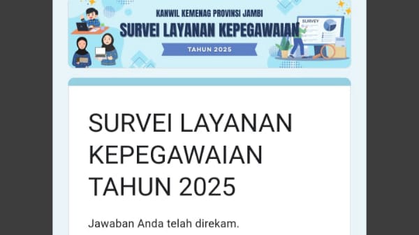 Guru MIN 4 Tebo Isi Survei Kepuasan Layanan Kepegawaian Kanwil
