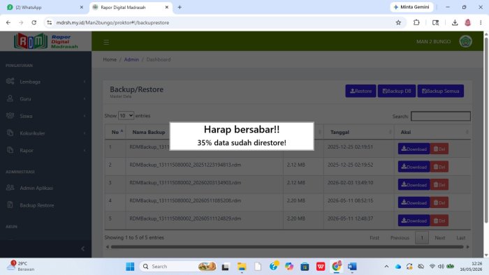 Operator RDM MAN 2 Bungo, Sinuk, Sukses Mengolah dan Memperbarui Aplikasi RDM Versi Terbaru Operator RDM MAN 2 Bungo, Sinuk, Sukses Mengolah dan Memperbarui Aplikasi RDM Versi Terbaru