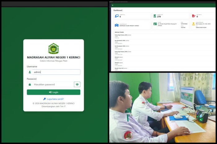 Inovasi Teknologi di Madrasah, Tim IT MAN 1 Kerinci Bangun Aplikasi SIP-Piket