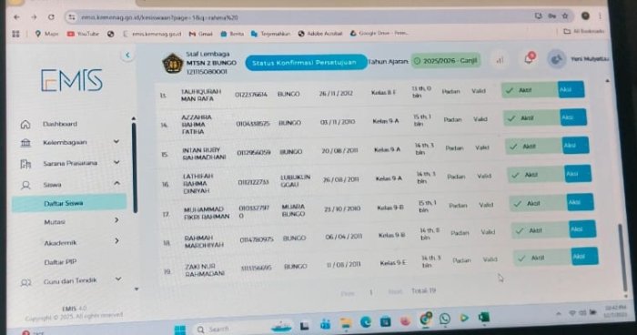 MTsN 2 Bungo Lakukan Lembur Sinkronisasi Data EMIS ke RDM MTsN 2 Bungo Lakukan Lembur Sinkronisasi Data EMIS ke RDM