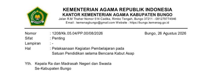 Kabut Asap Selimuti Bungo, Seluruh Sekolah dan Madrasah Diliburkan Selama Tiga Hari Kabut Asap Selimuti Bungo, Seluruh Sekolah dan Madrasah Diliburkan Selama Tiga Hari