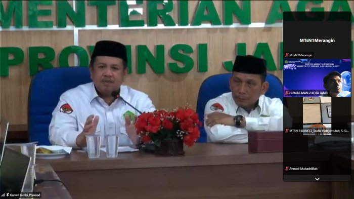 MTsN 1 Merangin Mengikuti Bimtek Pengelolaan Web via Zoom