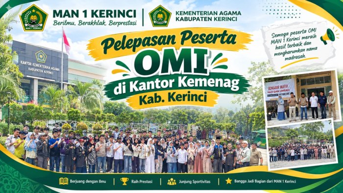 Pelepasan Peserta OMI MAN 1 Kerinci di Kantor Kemenag, Siap Harumkan Nama Madrasah