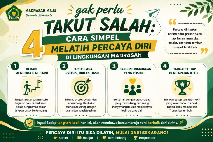 Gak Perlu Takut Salah: 4 Cara Simpel Melatih Percaya Diri di Lingkungan Madrasah