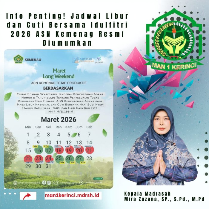 Info Penting! Jadwal Libur dan Cuti Bersama Idulfitri 2026 ASN Kemenag Resmi Diumumkan Info Penting! Jadwal Libur dan Cuti Bersama Idulfitri 2026 ASN Kemenag Resmi Diumumkan