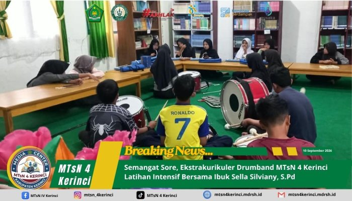 Semangat Sore, Ekstrakurikuler Drumband MTsN 4 Kerinci Latihan Intensif Bersama Ibuk Sella Silviany, S.Pd