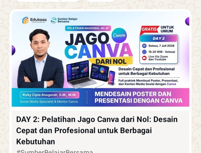 Delapan Guru MTsN 1 Tebo Ikuti Pelatihan Jago Canva Nasional Delapan Guru MTsN 1 Tebo Ikuti Pelatihan Jago Canva Nasional