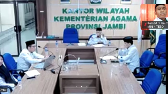 Kepala MIN 4 Tebo Ikuti Zoom Rapat MBG Kanwil Kemenag Jambi, Bahas Standar Gizi hingga Pelaporan