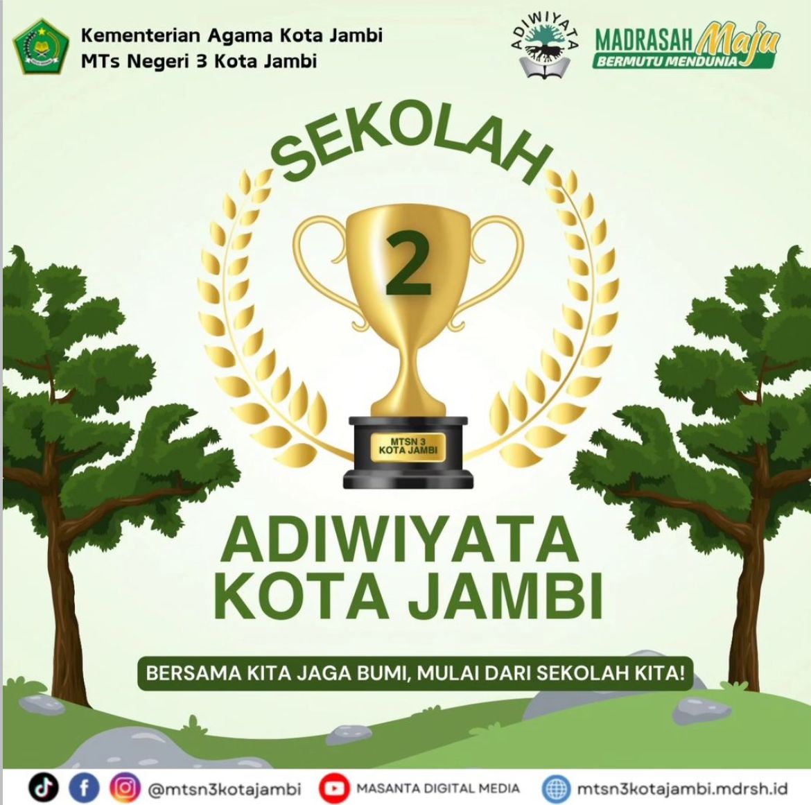 SELAMAT!!! MTS N 3 KOTA JAMBI RAIH JUARA 2 SEKOLAH ADIWIYATA TINGKAT KOTA JAMBI 2024 SELAMAT!!! MTS N 3 KOTA JAMBI RAIH JUARA 2 SEKOLAH ADIWIYATA TINGKAT KOTA JAMBI 2024