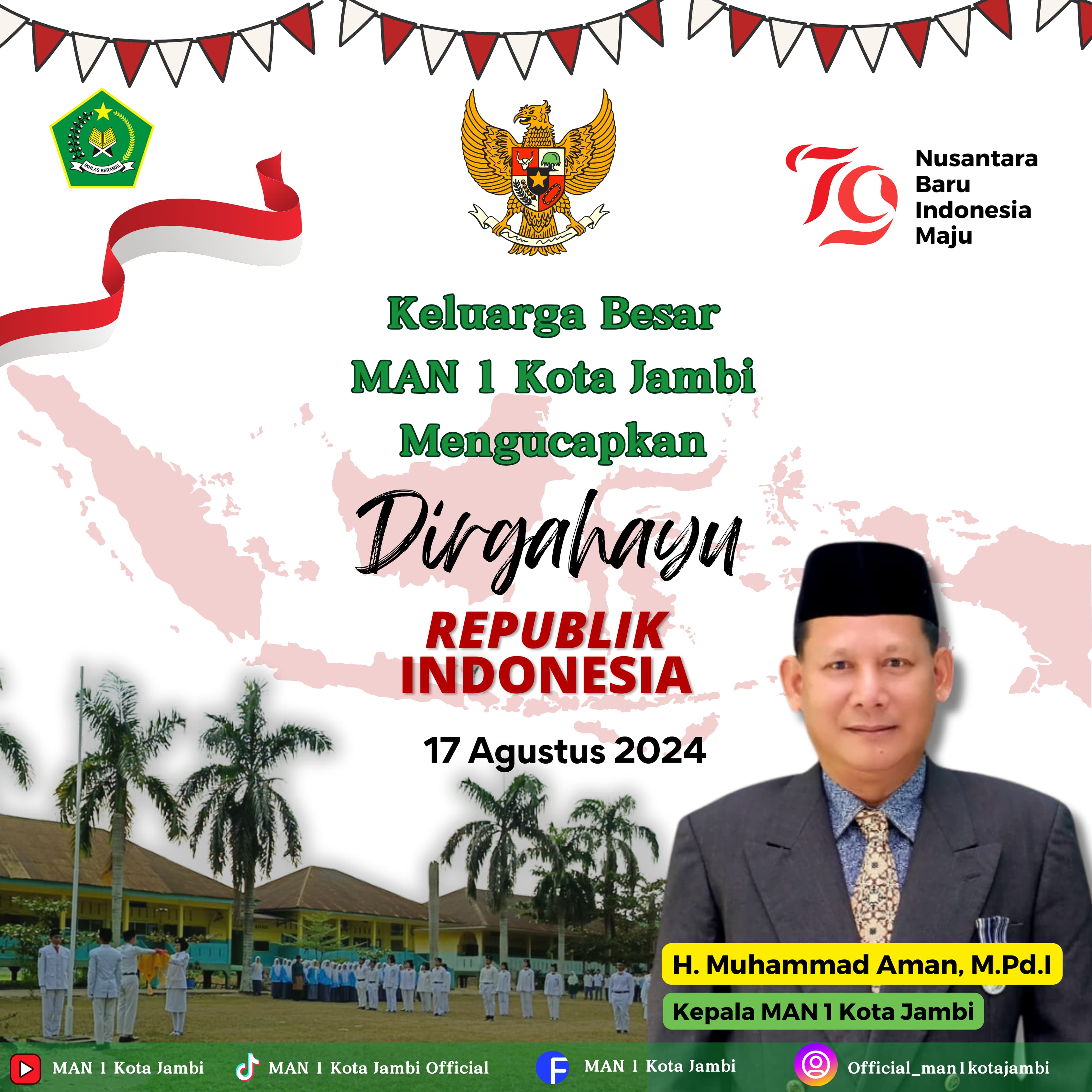Upacara Hari Kemerdekaan ke-79 di MAN 1 Kota Jambi Berlangsung Khidmat