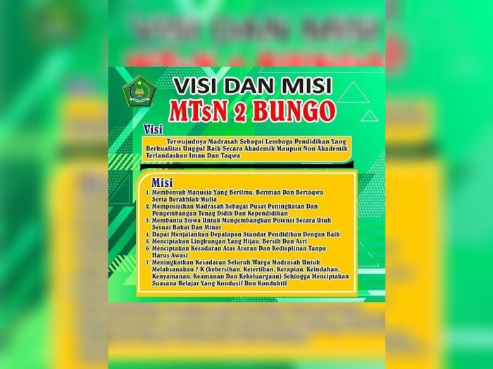 MTsN 2 Bungo Teguhkan Komitmen Pendidikan Melalui Visi dan Misi Madrasah