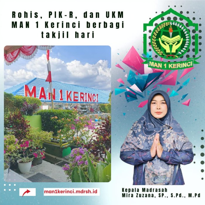 Rohis, PIK-R, dan UKM MAN 1 Kerinci berbagi takjil hari