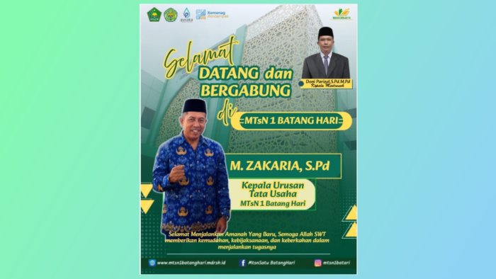 Pucuk Pimpinan Tata Usaha Berganti, MTsN 1 Batang Hari Sambut Kepala TU Baru