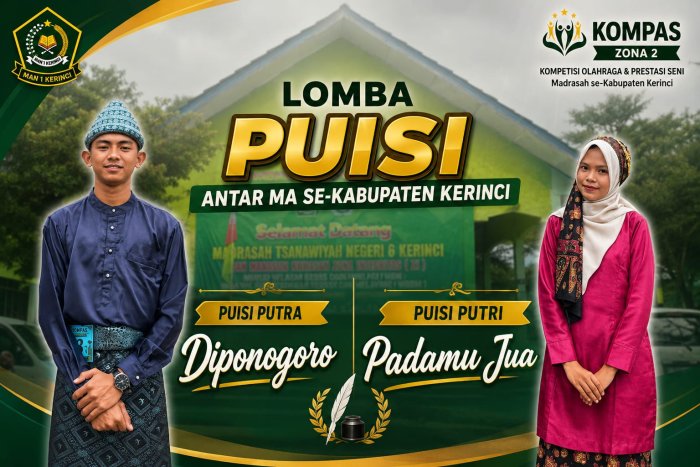 MAN 1 Kerinci Tampilkan Bakat Sastra dalam Lomba Puisi KOMPAS Madrasah Zona 2 MAN 1 Kerinci Tampilkan Bakat Sastra dalam Lomba Puisi KOMPAS Madrasah Zona 2