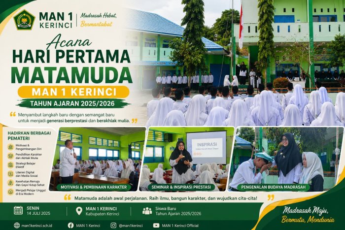 Hari Pertama MATAMUDA MAN 1 Kerinci Tahun Ajaran 2025/2026 Berlangsung Penuh Semangat