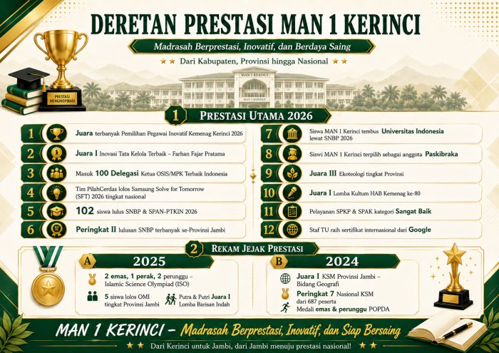 MAN 1 Kerinci Terus Ukir Prestasi, Dari Kerinci Menembus Panggung Nasional