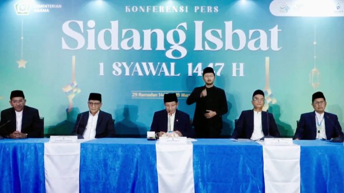 Hasil Sidang Isbat: Pemerintah Tetapkan 1 Syawal 1447 Hijriyah Jatuh pada Sabtu 21 Maret 2026 Hasil Sidang Isbat: Pemerintah Tetapkan 1 Syawal 1447 Hijriyah Jatuh pada Sabtu 21 Maret 2026