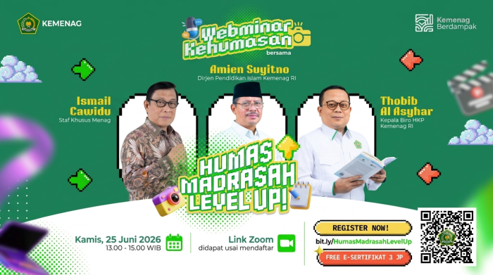 Libur Tetap Produktif, Kepala MTsN 2 Bungo Imbau Tim Humas Ikuti Webinar Humas Madrasah Level Up